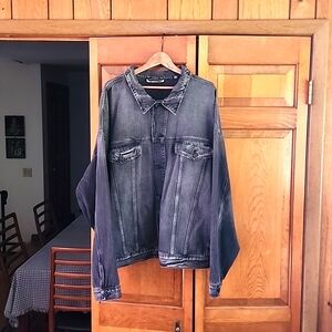 FOG Essentials black faded denim jacket